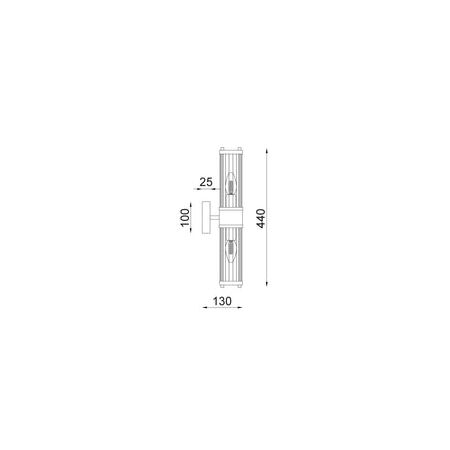 Wall Int S/M 2 x SES Up/Dn 2 x TUBULAR CLR Glass w/ Satin Chrome Base