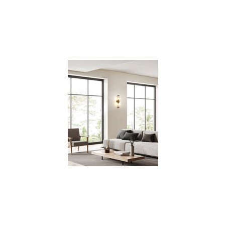 Wall Int S/M 2 x SES Up/Dn 2 x TUBULAR CLR Glass w/ White Base
