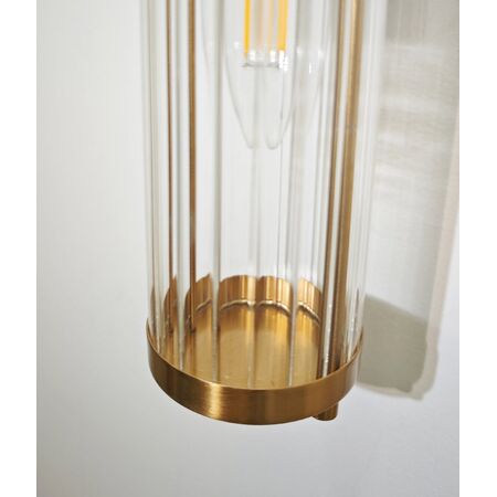 Wall Int S/M 2 x SES Up/Dn 2 x TUBULAR CLR Glass w/ Black Base