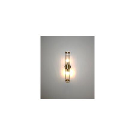 Wall Int S/M 2 x SES Up/Dn 2 x TUBULAR CLR Glass w/ Satin Chrome Base