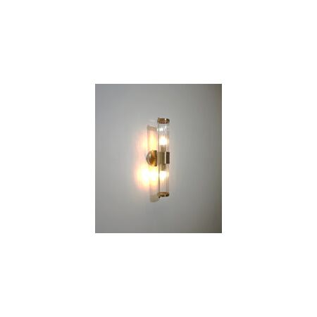 Wall Int S/M 2 x SES Up/Dn 2 x TUBULAR CLR Glass w/ Satin Chrome Base