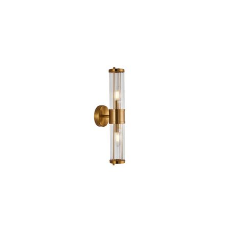 Wall Int S/M 2 x SES Up/Dn 2 x TUBULAR CLR Glass w/ Satin Chrome Base