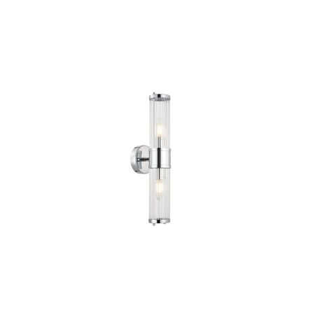 Wall Int S/M 2 x SES Up/Dn 2 x TUBULAR CLR Glass w/ White Base