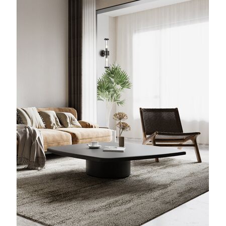 Wall Int S/M 2 x SES Up/Dn 2 x TUBULAR CLR Glass w/ Black Base