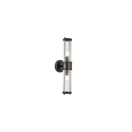 Wall Int S/M 2 x SES Up/Dn 2 x TUBULAR CLR Glass w/ White Base