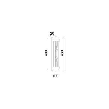 Wall Int S/M 2 x SES Up/Dn CLR Glass Rod w/ Chrome Base