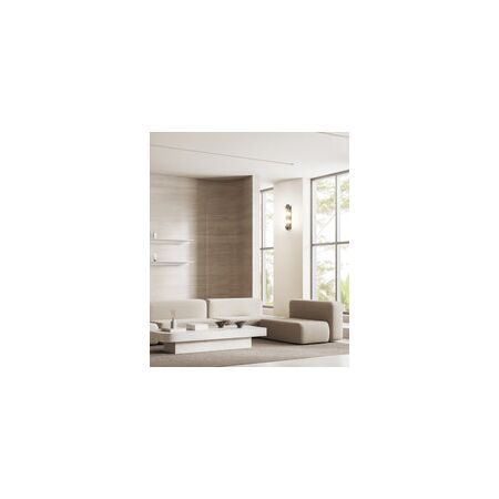 Wall Int S/M 2 x SES Up/Dn CLR Glass Rod w/ Satin Chrome Base