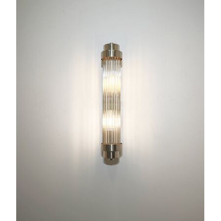 Wall Int S/M 2 x SES Up/Dn CLR Glass Rod w/ Black Base