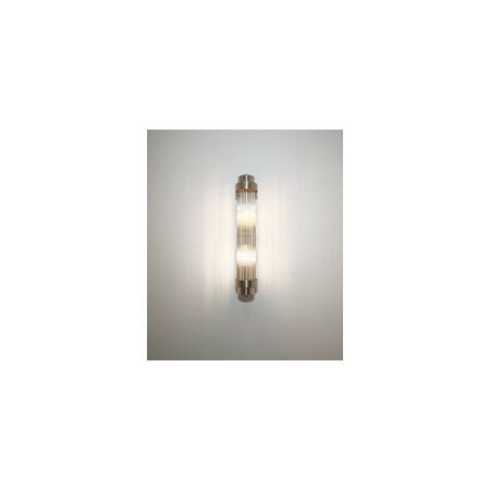 Wall Int S/M 2 x SES Up/Dn CLR Glass Rod w/ White Base