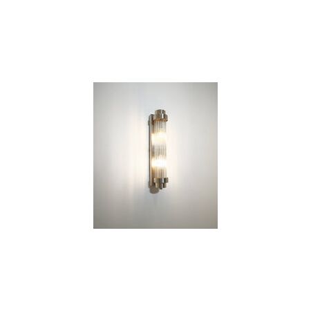 Wall Int S/M 2 x SES Up/Dn CLR Glass Rod w/ White Base