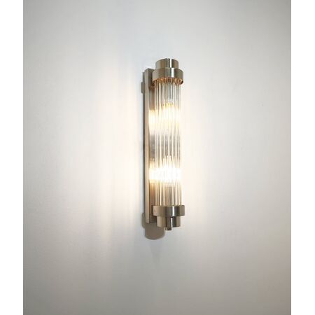 Wall Int S/M 2 x SES Up/Dn CLR Glass Rod w/ Black Base