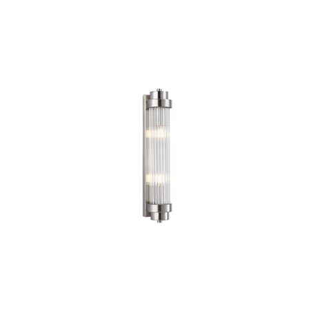 Wall Int S/M 2 x SES Up/Dn CLR Glass Rod w/ Satin Chrome Base