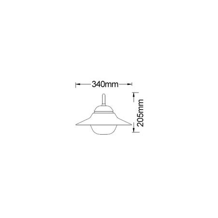 PENDANT ES Matt Wh SUN HAT IP44 OD340mm  Frosted Diff