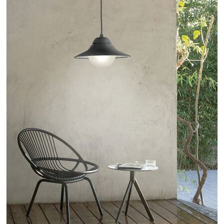 PENDANT ES Matt Wh SUN HAT IP44 OD340mm  Frosted Diff