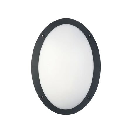 BULKHEAD 12W OVAL Blk 4K IP66 OD330mm 800 Lm