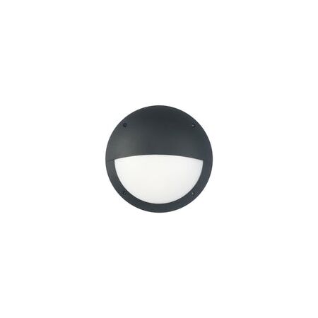 BULKHEAD 12W RND Blk 4K IP66 OD300mm Eyelid 500 Lm