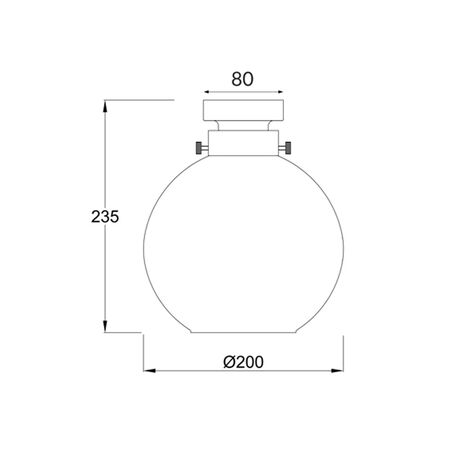 DIY Batten Fitting CLR (Glass) WINE GLASS OD 200mm w/Chrome