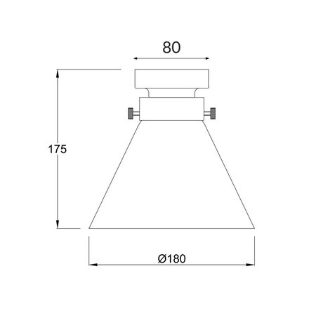 DIY Batten Fitting SML CLR Glass CONE OD180mm w/Blk