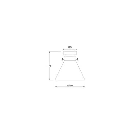 DIY Batten Fitting SML Smoke Glass CONE OD180mm w/Chrome