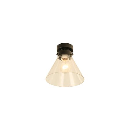 DIY Batten Fitting SML Smoke Glass CONE OD180mm w/Blk