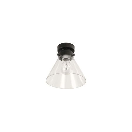 DIY Batten Fitting SML Smoke Glass CONE OD180mm w/Blk