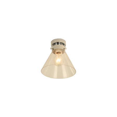 DIY Batten Fitting SML CLR Glass CONE OD180mm w/Chrome