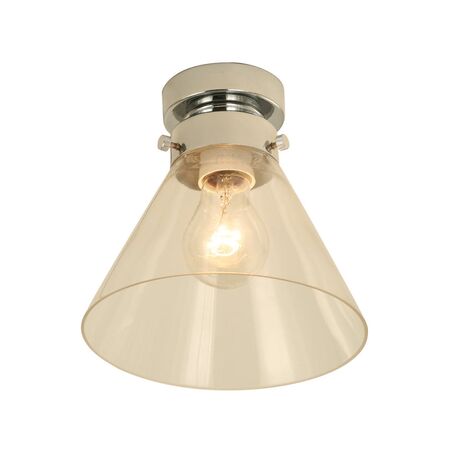 DIY Batten Fitting SML CLR Glass CONE OD180mm w/Chrome