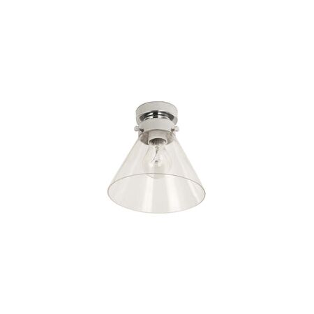 DIY Batten Fitting SML CLR Glass CONE OD180mm w/Chrome