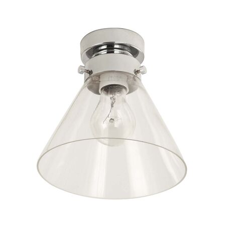 DIY Batten Fitting SML Smoke Glass CONE OD180mm w/Chrome