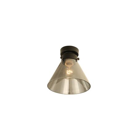 DIY Batten Fitting SML Smoke Glass CONE OD180mm w/Chrome