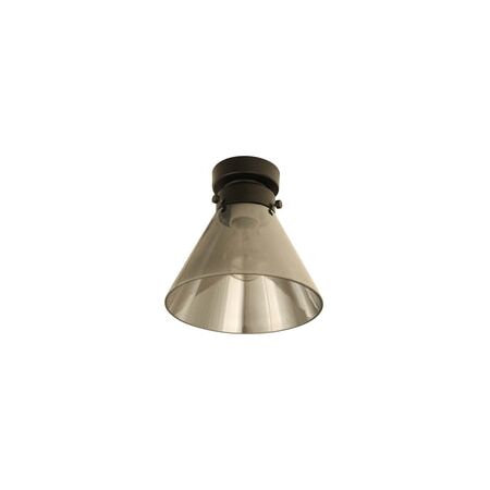 DIY Batten Fitting SML Smoke Glass CONE OD180mm w/Chrome