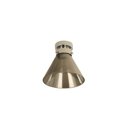 DIY Batten Fitting SML Smoke Glass CONE OD180mm w/Blk