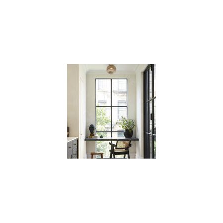 DIY Batten Fitting Smoke Glass Ribbed SPHERE OD200mm w/Blk