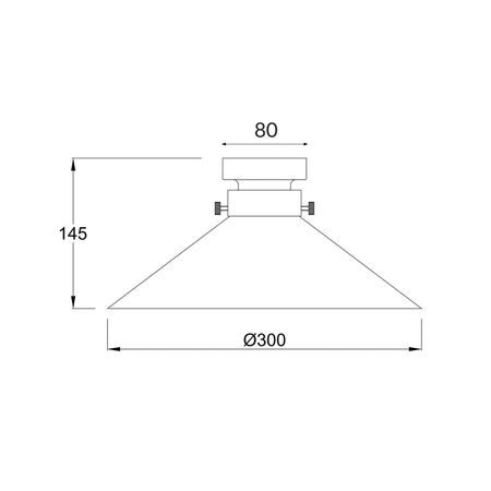 DIY Batten Fitting LGE CLR Glass CONE OD300mm w/Chrome