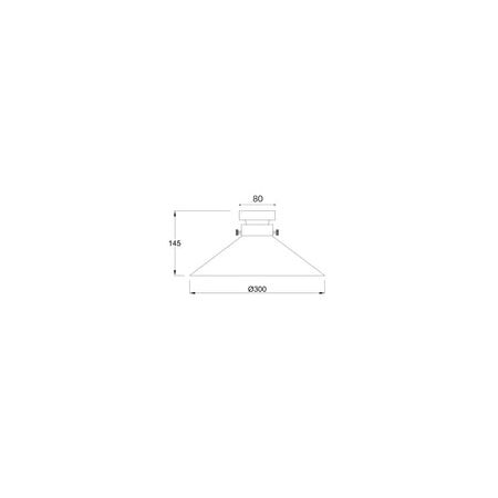 DIY Batten Fitting LGE CLR Glass CONE OD300mm w/Chrome