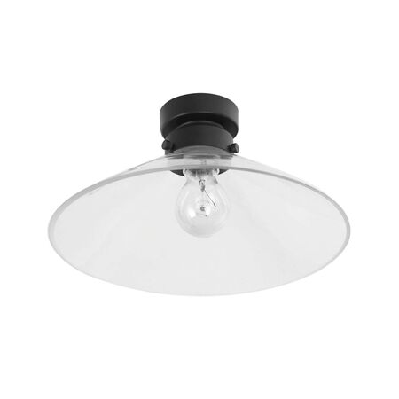 DIY Batten Fitting LGE CLR Glass CONE OD300mm w/Blk