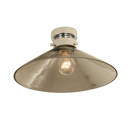 DIY Batten Fitting LGE CLR Glass CONE OD300mm w/Chrome