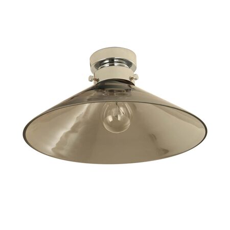 DIY Batten Fitting LGE CLR Glass CONE OD300mm w/Chrome