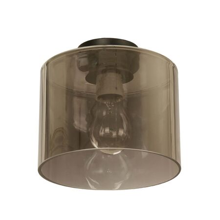 DIY Batten Fitting Smoke Glass OBLONG OD180mm w/Chrome