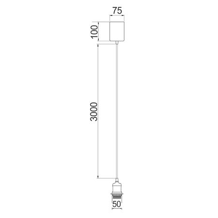 DIY Pendant Suspension Kit Plug in ES WH L 3m