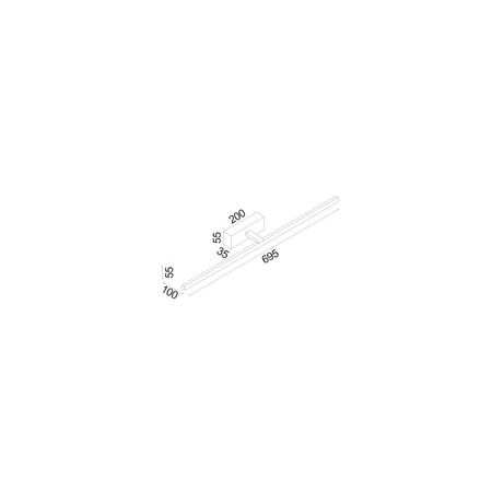 WALL Int S/M 16W LINEAR Chrome Tri Dim FR Diff L695 mm 1531Lm