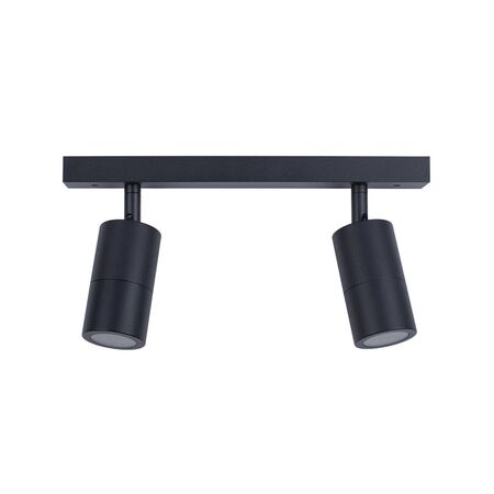 PILLAR ADJ 3 Light GU10 Blk IP44 RECT BAR B/Plate