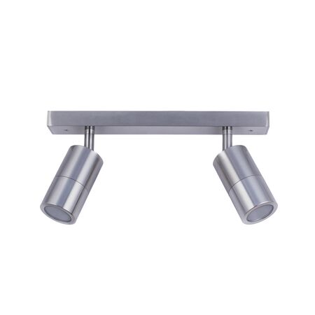 PILLAR D/ADJ GU10 Titanium IP44 RECT BAR B/Plate