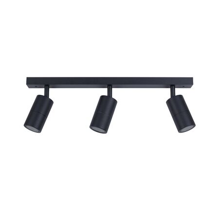 PILLAR ADJ 4 Light GU10 Blk IP44 RECT BAR B/Plate