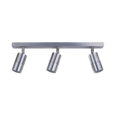 PILLAR ADJ 3 Light GU10 Titanium IP44 RECT BAR B/Plate