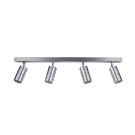 PILLAR ADJ 4 Light GU10 Titanium IP44 RECT BAR B/Plate
