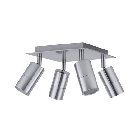 PILLAR D/ADJ GU10 Titanium IP44 RECT BAR B/Plate