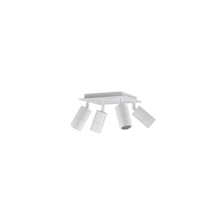 PILLAR ADJ 4 Light GU10 Wh IP44 SQ B/Plate