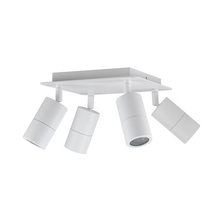 PILLAR ADJ 3 Light GU10 Wh IP44 RECT BAR B/Plate