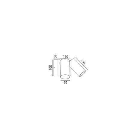 D/ADJ Pillar LED Titanium Anod Alum 3K / 4K/ 5.5K (2 x 850 Lm) IP65 16W w/sensor